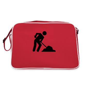construction worker - Retro Bag - red/white - Back