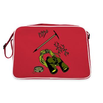 Bergsteiger Bergsport Felsklettern - Retro Tasche - Rot/Weiß - Hinten