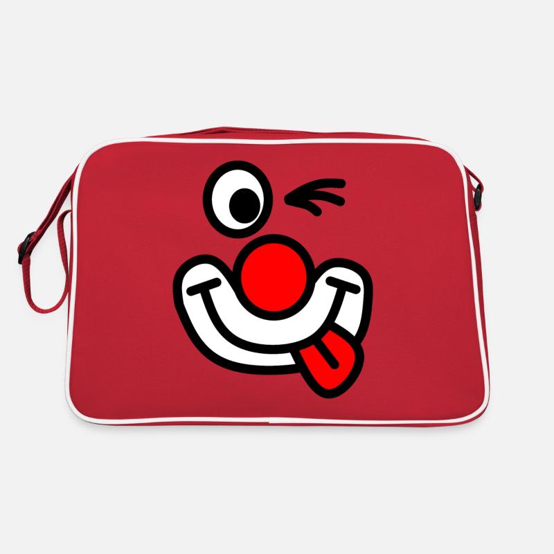 Clown - Retro Tasche - Rot/Weiß