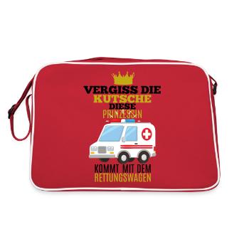 Rettungssanitäter Shirt Prinzessin Geschenk - Retro Tasche - Rot/Weiß - Hinten