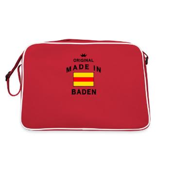 Fabriqué à Baden Baden Baden cadeau de naissance - Sac Retro - rouge/blanc - Dos