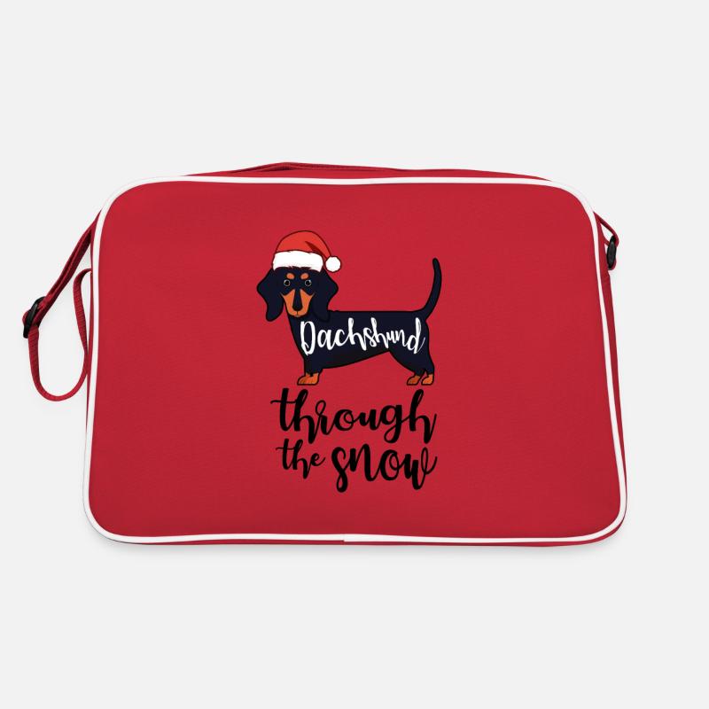 Dachshund Dog Christmas Retro Bag