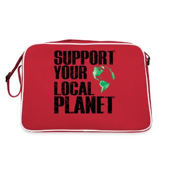 Support your Local Planet - Pro environmental protection - Retro Bag - red/white - Back