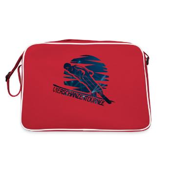 Vierschanzentournee Ski Skispringen Apres Schnee - Retro Tasche - Rot/Weiß - Hinten