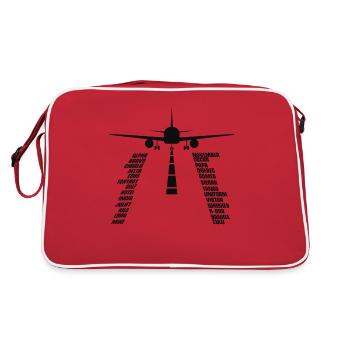 Phonetic Alphabet T Shirt Pilot Airplane Shirt - Retro Bag - red/white - Back