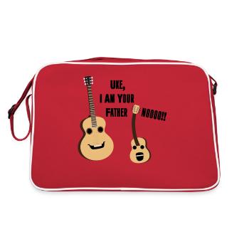 Uke I Am Your Father T Shirt Ukulele Guitar Music - Retro Bag - red/white - Back