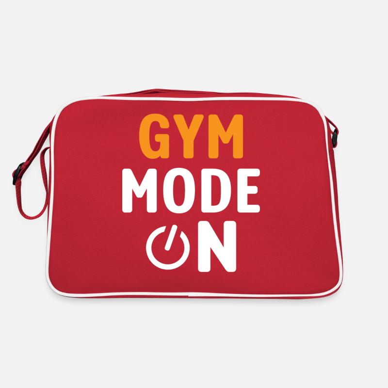 Gym mode on - Retro Tasche - Rot/Weiß