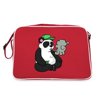 Fumer hipster panda - Sac Retro - rouge/blanc - Dos