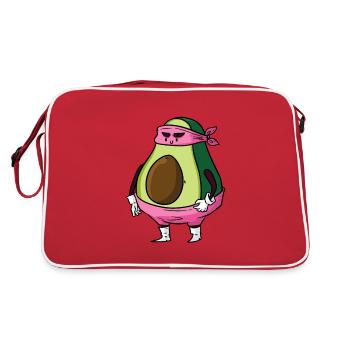 Avocado Hero - Retro Tasche - Rot/Weiß - Hinten