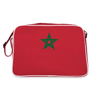 Drapeau du Royaume du Maroc marocain arabe berbère - Sac Retro - rouge/blanc - Dos