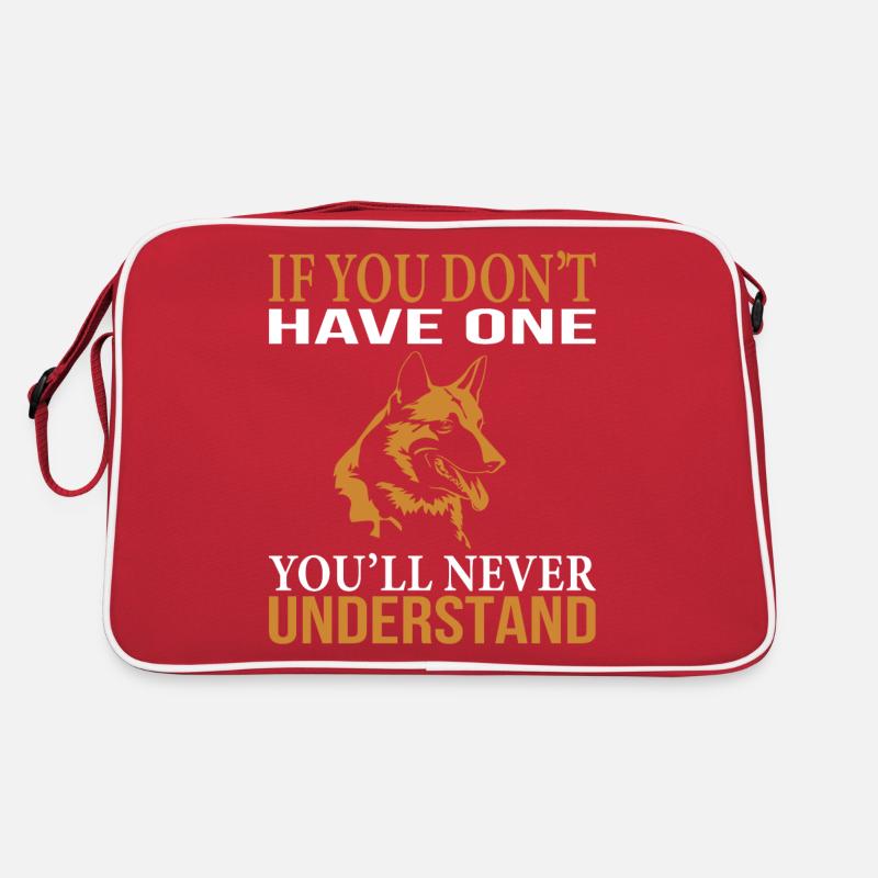 Schäferhund - Retro Tasche - Rot/Weiß