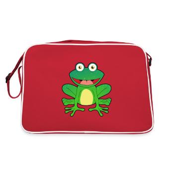 Frog frogs amphibian king dream man children - Retro Bag - red/white - Back