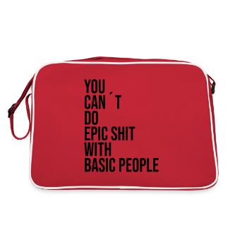 YOU CANT DO EPIC SHIT WITH BASIC PEOPLE - Retro Bag - red/white - Back