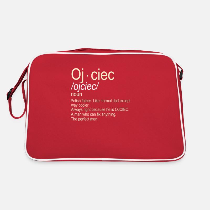 Polnischer Vater I Polen I Vatertag Geschenk - Retro Tasche - Rot/Weiß