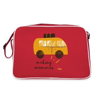 VAN Life Camper Caravan Camping Reise Bus Travel - Retro Bag - red/white - Back