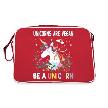 Licorne végétalienne végétalienne végétalienne - Sac Retro - rouge/blanc - Dos