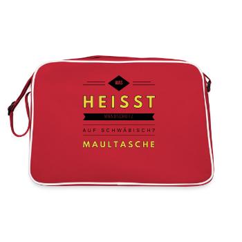 Maultasche Mundschutz - Retro Tasche - Rot/Weiß - Hinten