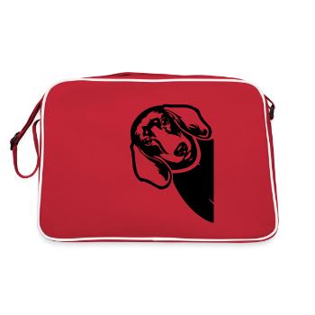 Teckel Teckel à poil dur Propriétaire de chien Dogs Dog - Sac Retro - rouge/blanc - Dos