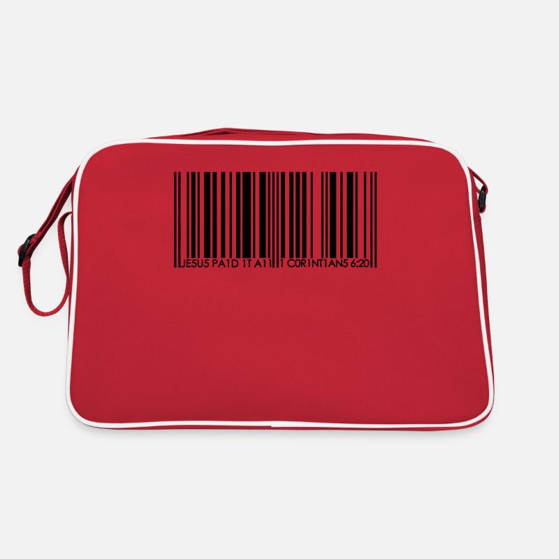 Jesus Paid It All & Christlicher Glaube - Retro Tasche - Rot/Weiß