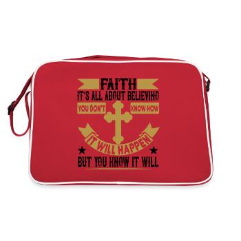 Faith. Its all about believing - Retro Bag - red/white - Back