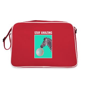 Stay Amazing Bubble Gum Zèbre - Sac Retro - rouge/blanc - Dos