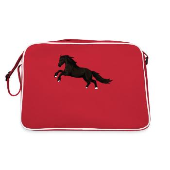 WILDPFERD Pferd - Retro Tasche - Rot/Weiß - Hinten