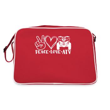 Peace Love ATV design for 4 wheel drive atv lovers - Retro Bag - red/white - Back