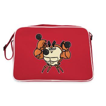 Bodybuilding crab fitness dumbbell funny - Retro Bag - red/white - Back