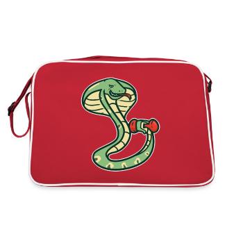 Bodybuilding snake fitness dumbbell funny - Retro Bag - red/white - Back