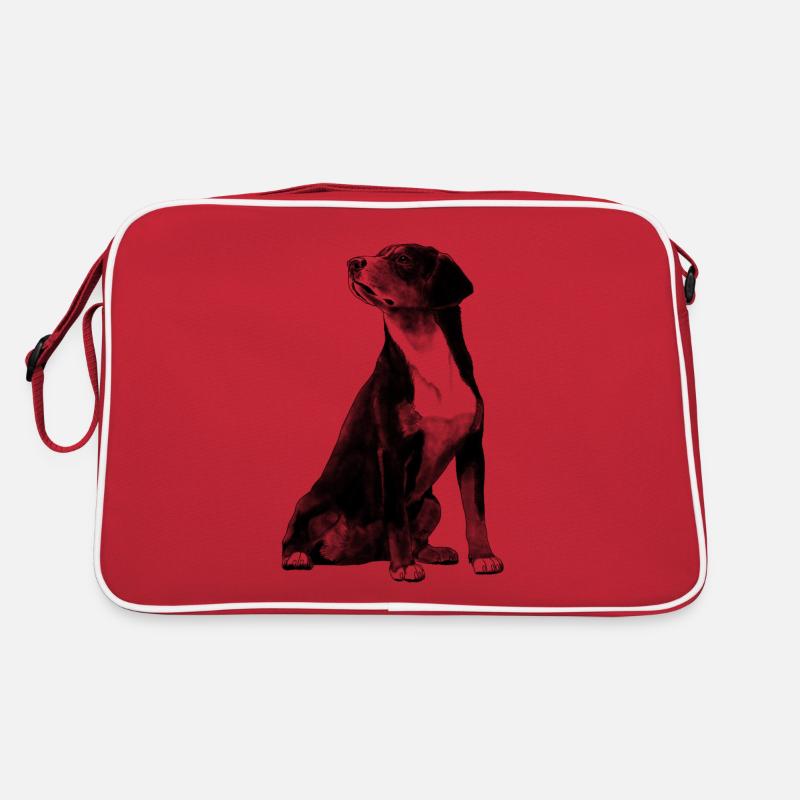 Sitting Entlebuch Mountain Dog Retro Bag