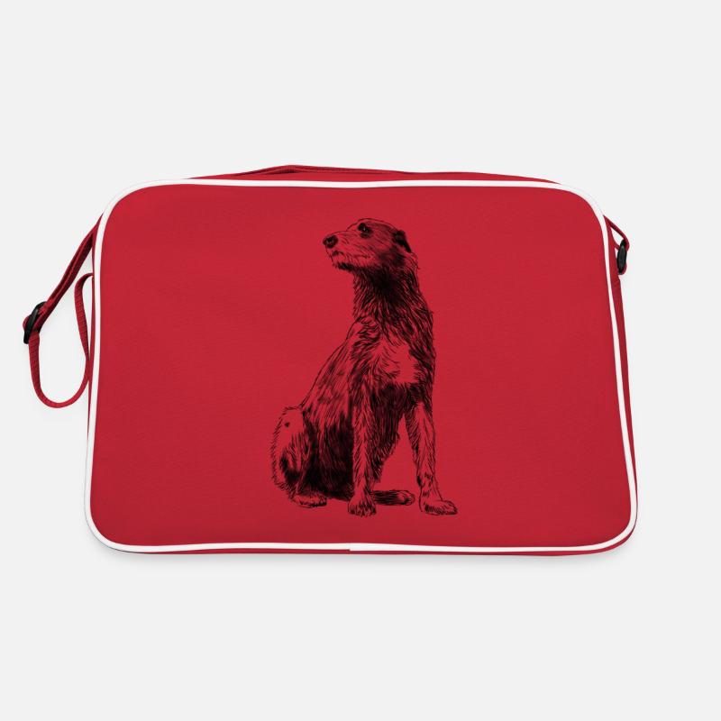 Sitzender Irischer Wolfshund Hund Retro Tasche