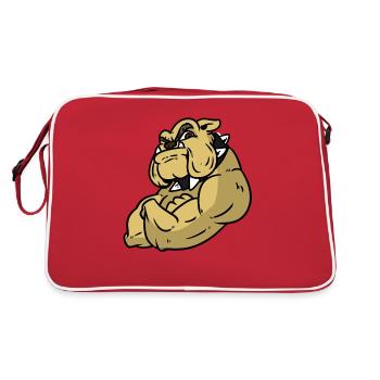 Männliche Bulldogge Muskeln - Retro Tasche - Rot/Weiß - Hinten