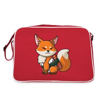 Sushi fox japanese sushi ladies - Retro Bag - red/white - Back