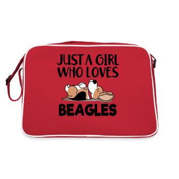 Cadeau de chien Beagle chiot beagle beagle - Sac Retro - rouge/blanc - Dos