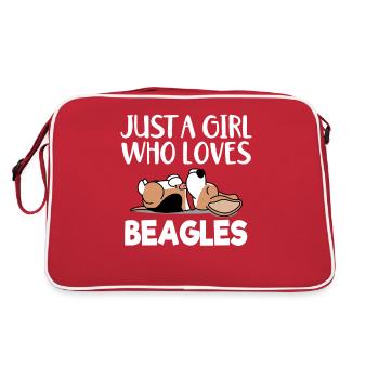 Cadeau de chien Beagle chiot beagle beagle - Sac Retro - rouge/blanc - Dos