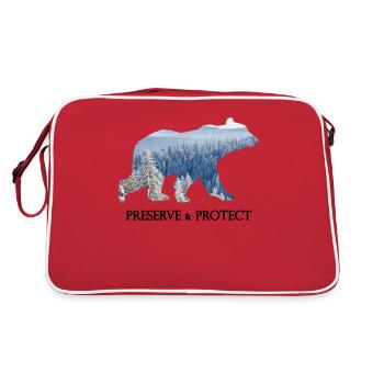 Ours préserver et protéger l'environnement du changement climatique - Sac Retro - rouge/blanc - Dos