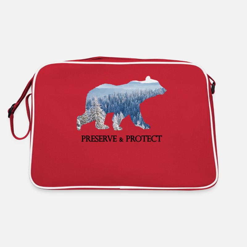 Bear Preserve & Protect Climate Change Environment Retro Tasche
