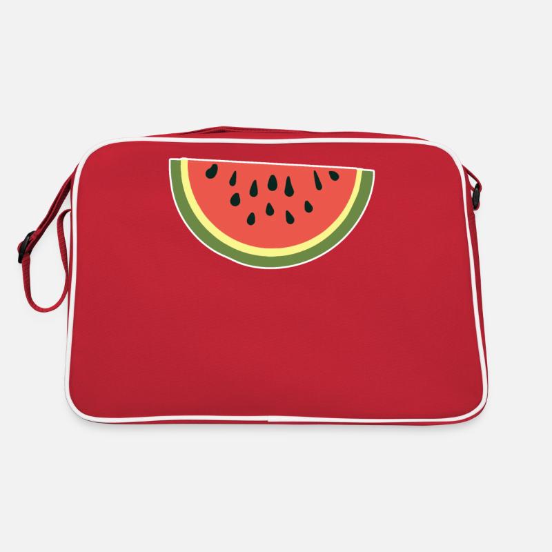 Melone Melonen Obst Melone Damen - Retro Tasche - Rot/Weiß