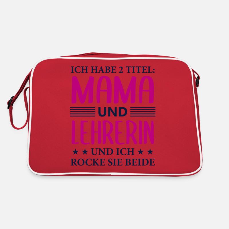 Lehrerin Mama Geschenk Mutter Lehrerin Spruch Retro Tasche