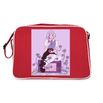 Anime écolière avec ramen four micro-ondes lierre - Sac Retro - rouge/blanc - Dos