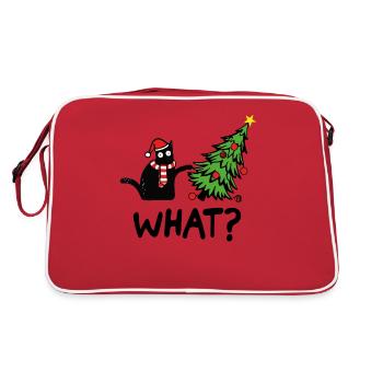 Chat de noël quel arbre de noël chaton - Sac Retro - rouge/blanc - Dos