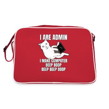 Je suis administrateur Ordinateur Cat Beep Boop I Funny IT - Sac Retro - rouge/blanc - Dos