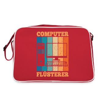 Computerflüsterer Informatiker Retro PC Computer - Retro Tasche - Rot/Weiß - Hinten
