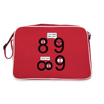Maths Mathématiques Blague 8 et 9 i am taller than you - Sac Retro - rouge/blanc - Dos