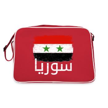SYRIEN FLAGGE Geschenk Syrien Fahne für Syrer - Retro Tasche - Rot/Weiß - Hinten