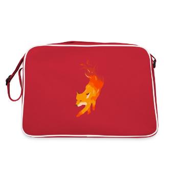 Fire Fox Artist and Fox Fan Gift - Retro Bag - red/white - Back
