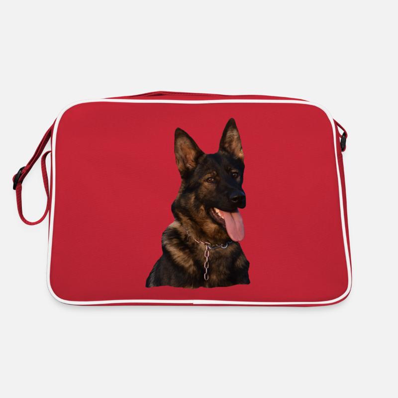 Dog walking shepherd German shepherd gray Retro Bag