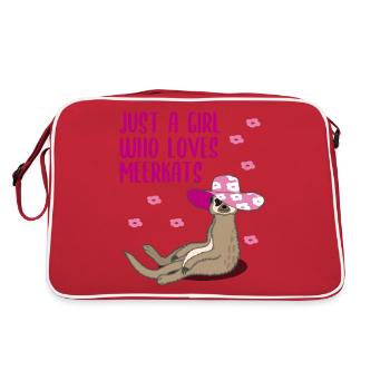 Cadeau de dames drôle de fille suricate - Sac Retro - rouge/blanc - Dos