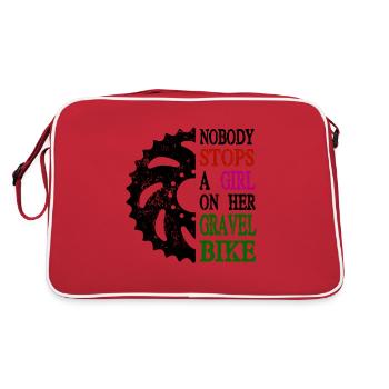 Fille de vélo de gravier - Sac Retro - rouge/blanc - Dos