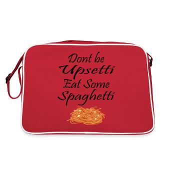 Spaghetti Spruch - Retro Tasche - Rot/Weiß - Hinten